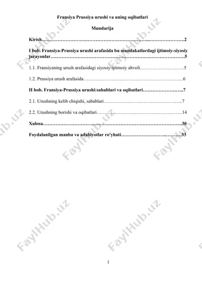 fransiya prussiya urushi va uning oqibatlari — DOCX