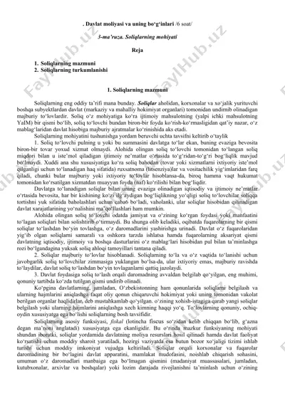 davlat moliyasi va uning bo‘g‘inlari — DOCX