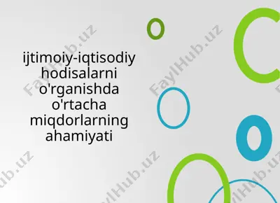 o’rtacha miqdorlar va ularning hisoblash tartibi — PPT