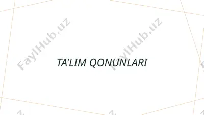 ta'lim qonunlari — PPTX