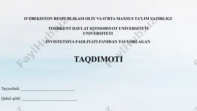 ozarbayjon davlatining investitsiya siyosati — PPTX