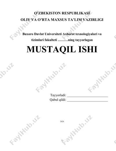 buxoro davlat universiteti axborot texnologiyalari va tizimlari fakulteti — DOCX