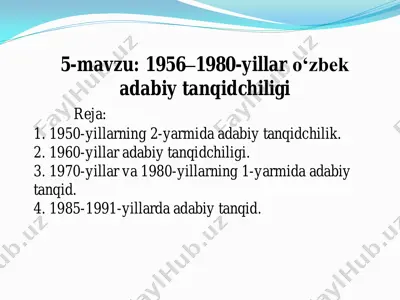 o'zbek adabiy tanqidchilik tarixi — PDF