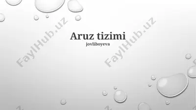 aruz tizimi — PPTX