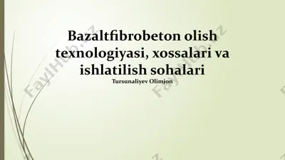 bazalt tolali beton — PPTX