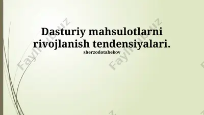 dasturiy ta'minot ishlab chiqish tendentsiyalari — PPTX