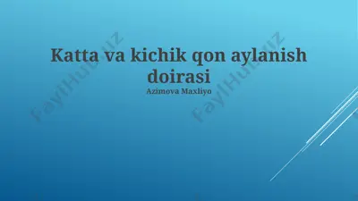 katta va kichik qon aylanish doirasi — PPTX