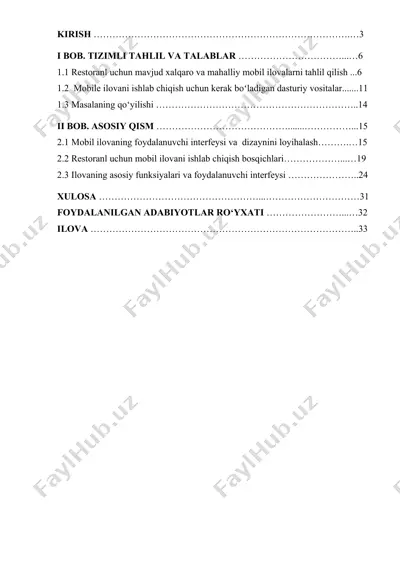 restoranlar uchun mavjud xalqaro va mahalliy mobil ilovalar — DOC