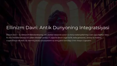 ellinizm davri: antik dunyoning integratsiyasi — PPTX