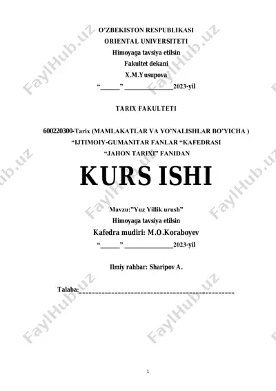 yuz yillik urush — PDF