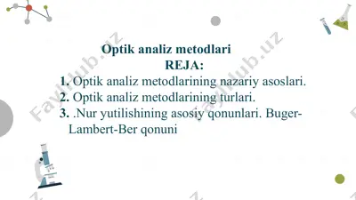 optik analiz metodlari — PPTX