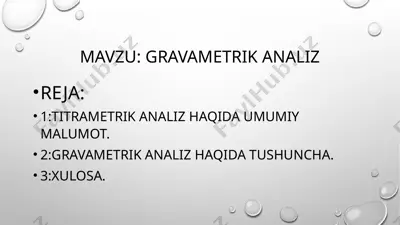 gravimetrik analiz — PPTX