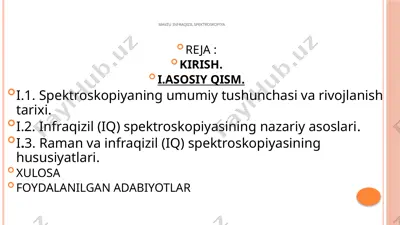 infraqizil spektroskopiya — PPTX