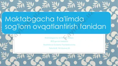 maktabgacha ta’lim yo’nalishi — PPTX