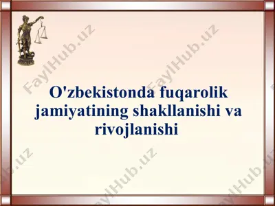 o'zbekistonda fuqarolik jamiyatining shakllanishi va rivojlanishi — PPTX
