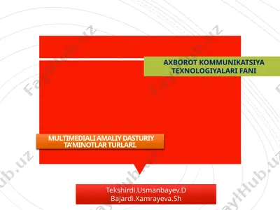 mmultimediali amaliy dasturiy ta'minotlar turlari — PPTX