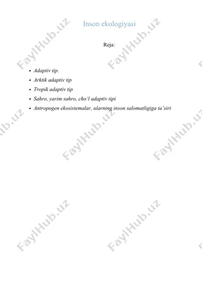 inson ekologiyasi — DOCX