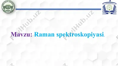 raman spektroskopiyasi — PPTX