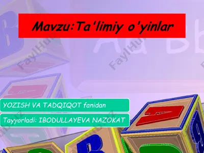 ta'limiy o'yinlar — PPT