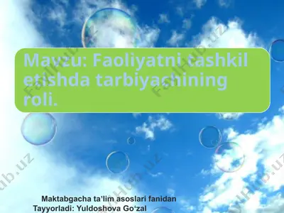kichik maktabgacha yoshdagi bolalarning psixologik hususiyatlari — PPTX