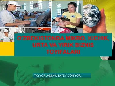 o'zbekistonda mikro, kichik, urta va yirik biznis toyifalari — PPTX
