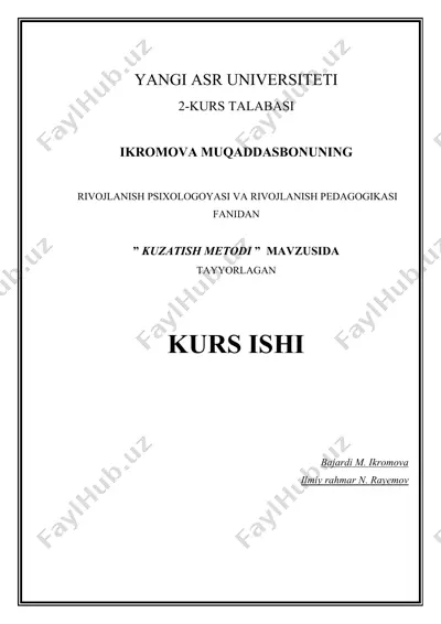 kuzatish metodi — DOCX