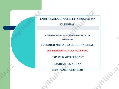 geostrofik shamolning sharoitida vertikal tezlik — PPTX