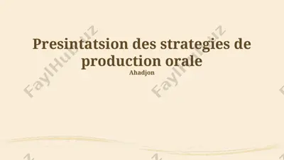 strategies de production orale — PPTX