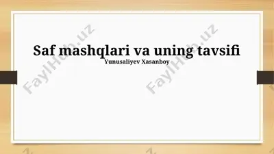 toza mashqlar — PPTX