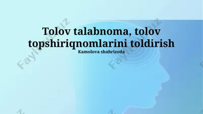 to'lov talabnoma, to'lov topshiriqnomlarini toldirish — PPTX