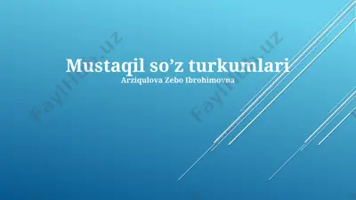 mustaqil soʼz turkumlari — PPTX