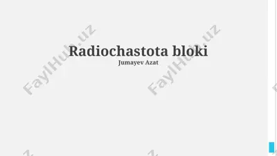 radiochastota bloklar — PPTX