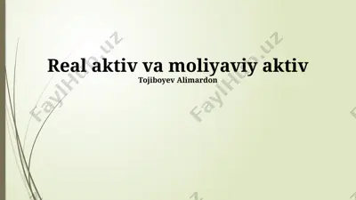 real aktiv va moliyaviy aktiv — PPTX