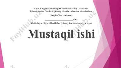 yoshlar bilan ijtimoiy ish olib borish — PPTX