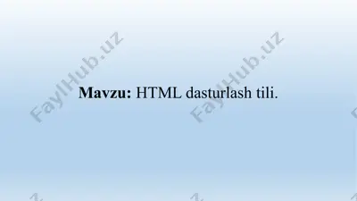 html dasturlash tili — PPTX