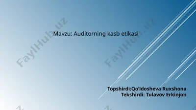auditorning kasb etikasi — PPTX