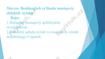 boshlanĝich ta'limda musiqaviy didaktik òyinlar — PPTX