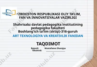 art-texnologiya va kreativlik fani — PPTX