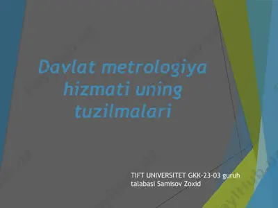 davlat metrologiya hizmati — PPTX