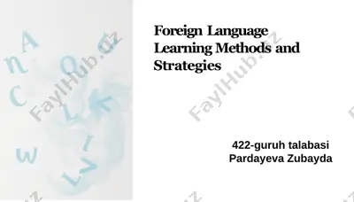 foreign language learning methods and strategies — PPTX