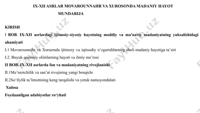 ix-xii asrlar movarounnahr va xurosonda madaniy hayot — PPTX