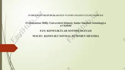 konflikt sotsial fenomen sifatida — PPTX