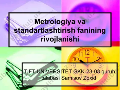 metrologiya va standartlashtirish fanining rivojlanishi — PPTX
