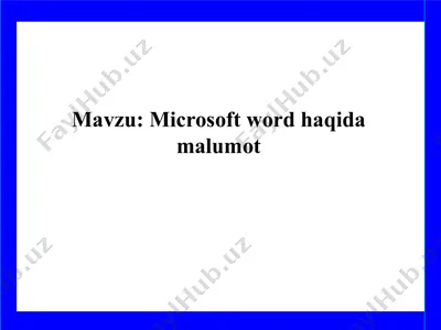 microsoft word — PPTX