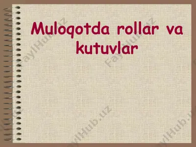 ijtimoiy rollar va kutuvlar — PPTX
