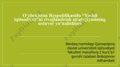 yashil iqtisodiyot — PPTX