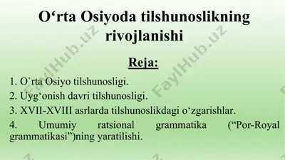 o`rta osiyo tilshunosligi — PPTX