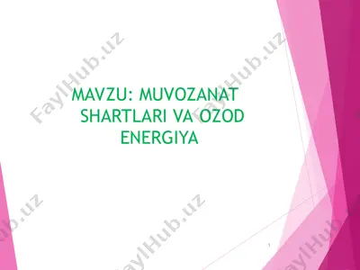 muvozanat shartlari va ozod energiya — PPT
