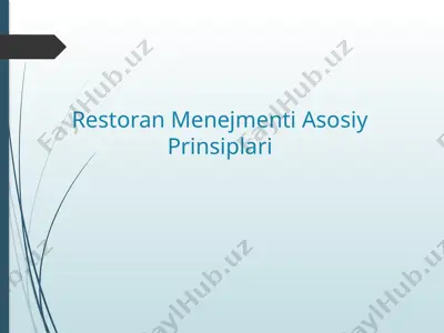 restoran menejmenti asosiy prinsiplari — PPTX