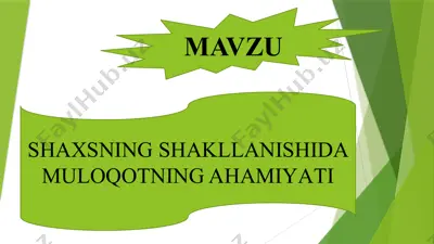 muloqotning ahmiyati — PPTX